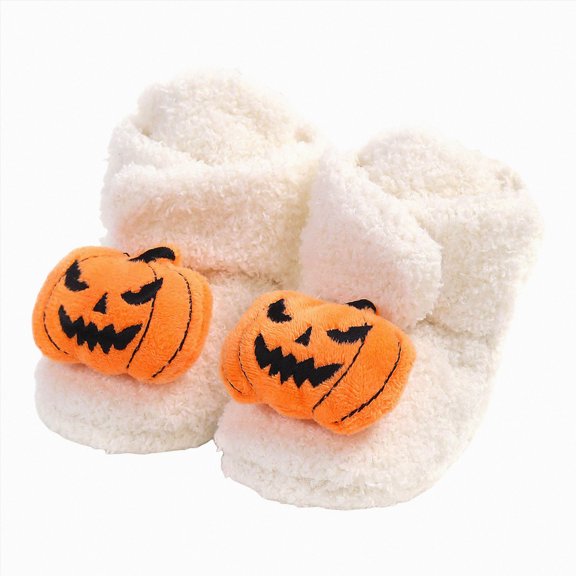 NOLDARES Baby Boys Girls Booties Infant Newborn Sock Shoes Slippers Winter Warm Crib Footwear First Walkers(White,3.5)