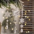 thumbnail image 5 of Sylvtty 6 Pcs Simulated Snowflake Pendants Clear Acrylic Snowflake Ornaments Easy to Hang Faux Snowflake Decorations for Winter Wonderland Party Christmas Tree, 5 of 6