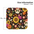thumbnail image 2 of Yiaed Sunflowers Mushrooms Print Leather Coasters for Drinks - Cup Coasters Coffee Table Kitchen Table Bar, Home & Office Gifts Handmade Drink Coasters-Square, 2 of 6