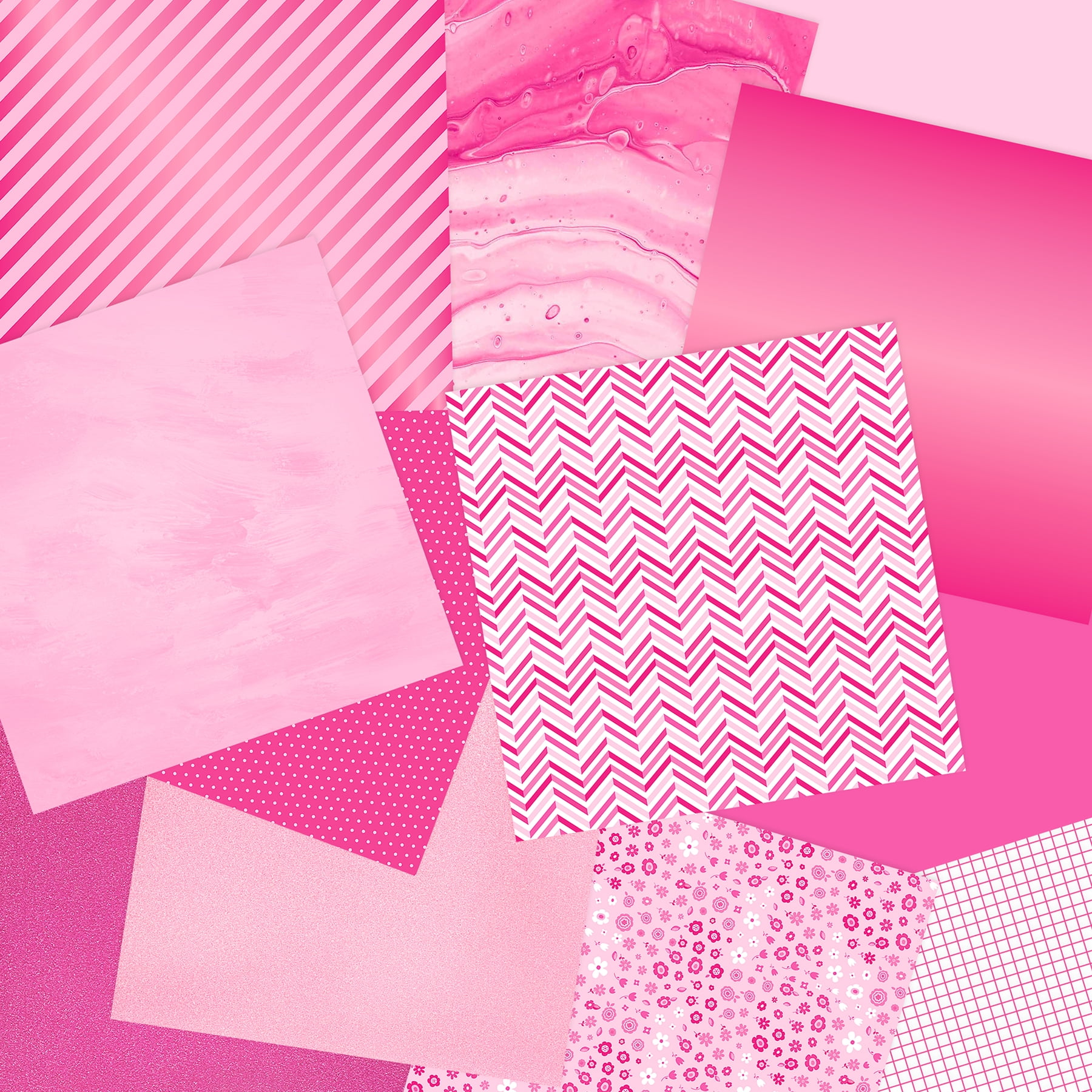 24 Sheets 12" x 12" Specialty Pinks Paper Pad by Recollections - Acid Free Paper for Scrapbooks - Invitations - Greeting Cards - and Arts & Crafts - 1 Pack