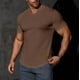 thumbnail image 1 of pstuiky Mangas cortas para hombre, Camisa informal de manga corta con cuello en V y textura vertical de color liso para hombre camisas casuales para hombre xxl, 1 of 9