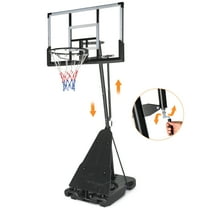 Ktaxon 5.3-10ft Adjustable Portable Basketball Hoop with Rebound Plate,44-Inch Weatherproof Backboard Indoor Outdoor