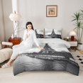 thumbnail image 4 of Homewish Teens Female Eiffel Tower 3 Pieces Queen Comforter Set,Romantic Lover Couple Ultra Soft Bedding Sets,Happy Valentine's Day Bedding Comforter Set Breathable,Ultra Soft Home Decor,Reversible, 4 of 8