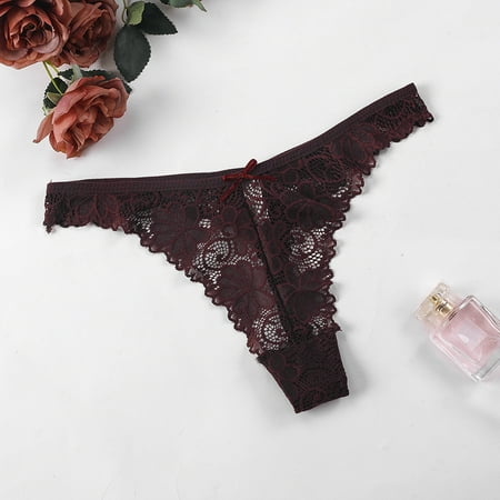 

Low Waist Lace Thong with Cute Bow Panties for Women Essentials Women s Lace Stretch Hipster Underwear Pack of 6