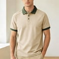 thumbnail image 2 of Mens Big & Tall Polo Shirts Short Sleeve Moisture Wicking Casual Athletic Golf Tennis Collared Shirts Size M-4XL Khaki, 2 of 7