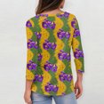 thumbnail image 7 of Mardi Gras Shirts for Women Sequins 3/4 Sleeve Novelty Tunic Tops Crew Neck Sparkly Green Blouse Yellow XL, 7 of 7