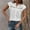 White, variant on Women's Short Sleeve T-Shirt, Back Button Top with Lace Trim and Flyaway Sleeves, Soft Stretch Casual Blouse