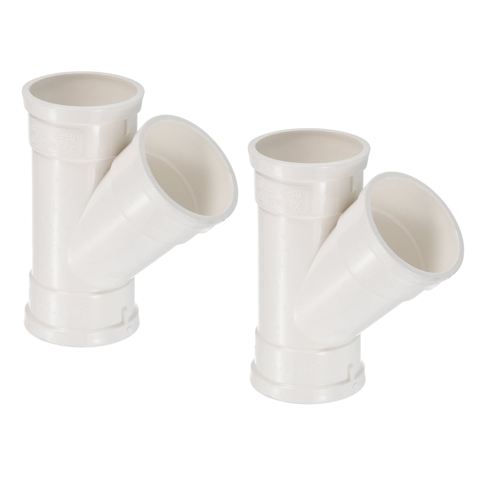 Uxcell Duct Hose Connector 3 Ways Wye Pipe Splitter, 2 Inch, White 2