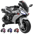 thumbnail image 1 of Moto Montable Eléctrica Deportiva 2 Ruedas para Niños Luz Bluetooth Dos Baterias 6V con Cargador Soporta Hasta 30kg - Gris, 1 of 8