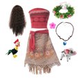 thumbnail image 5 of Moana Dress Kids Cosplay Girls Clothes Princess Vaiana Dress Children Birthday Party Costume With Necklace Pet Pig Chick Sets, 5 of 5