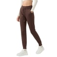 thumbnail image 3 of Pantalones de Yoga de Cintura Alta para Mujer con Puños Ajustables con Cordón y Bolsillos, Ideales para Correr, Entrenar o Ir Al Gimnasio. Marrón S, 3 of 8