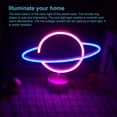 thumbnail image 5 of Letrero Led De Neón Luz Decorativa Planeta Neón Lámpara De Noche Romántica Mesita De Noche Planeta Decoración De Neón Con Base Speravity HA021514-00, 5 of 5