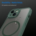 thumbnail image 2 of Allytechgroup iPhone 13 Case Compatible with Magsafe, Matte Transparent Anti-Scratch Shock Absorb Drop Protection Rugged Magnetic Phone Case for Apple iPhone 13, Green, 2 of 7