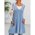 thumbnail image 6 of Womens Sleeveless Sweater Vest V Neck Casual Loose Knit A Line Flattering Tunic Top with Pockets, 6 of 6