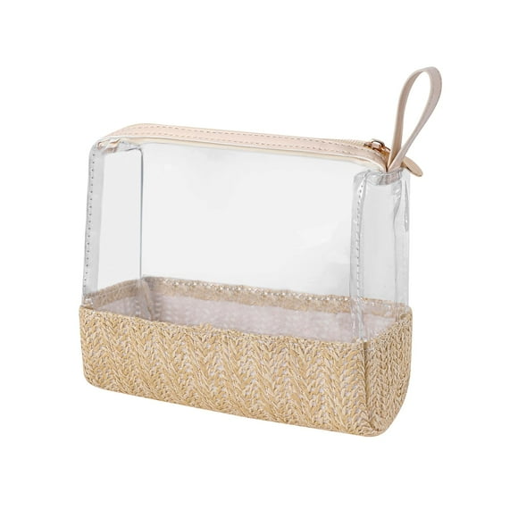 Bolsa de Maquillaje RSRSLEII Boho Pequeña Transparente de PVC Impermeable con Asa