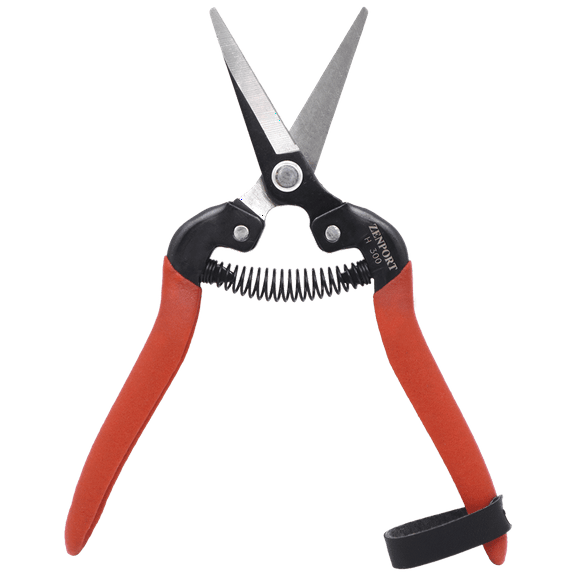 Zenport H300 Harvest Shear, Long Straight Blade, 2 Inch Carbon Steel Blades, Red
