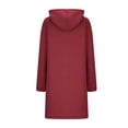 thumbnail image 5 of Efsteb Winter Fashion Dresses for Women 2025 Thick Fleece Dresses Long Sleeve Hoodies Dress Sweatshirt Thermal Dress (Wine,XL), 5 of 6