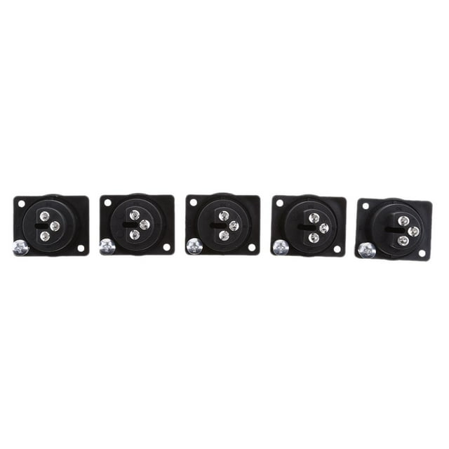 5 Piezas Zócalo XLR Zócalo de Montaje en Panel de Adecuado para Micrófonos, Instrumentos Musicales Yuyangstore Enchufe XLR de 3 clavijas