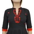 thumbnail image 4 of Bimba Women's Black Anarkali Flared Cotton Kurti Ethnic Embroidered Tunic-10, 4 of 4