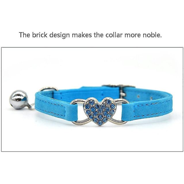Collar para gatos, collar para gatos ajustable de terciopelo suave con campana, bonito suministro para mascotas, se adapta a la mayoría de gatos y perros pequeños