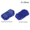 thumbnail image 3 of Uxcell Microfiber Chenille Dry Duster Gloves Washing Cleaning Sponge Mitten, Blue 2 Pack, 3 of 5