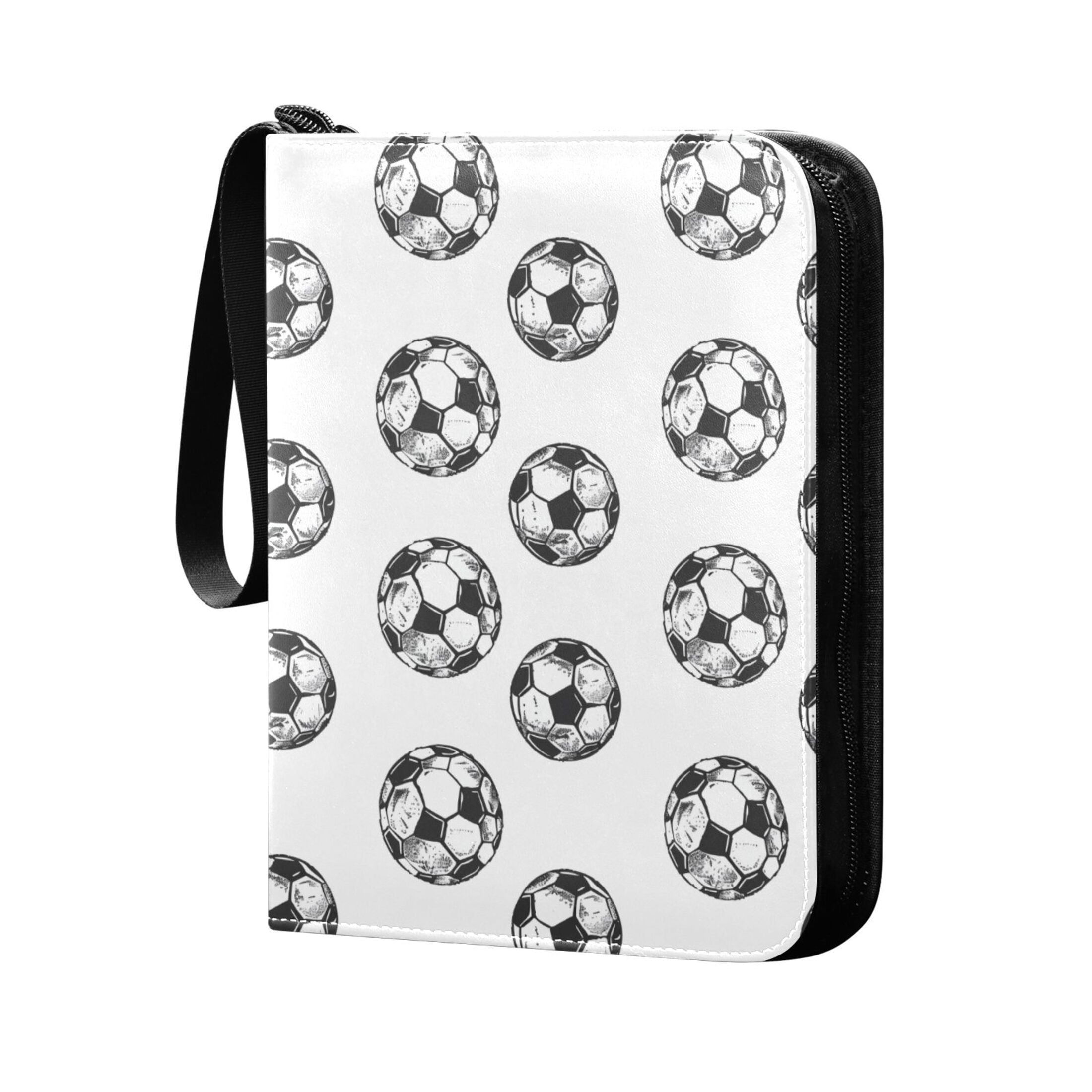 ALAZA Soccer Balls Football Pattern Trading Card Binder 4 Pocket Cards Collection Album 400 Folder Holder