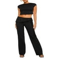 thumbnail image 2 of Slim Fit T-Shirts for Women - Summer Short Sleeve Crop Tops, 2 of 9