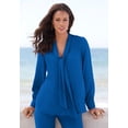 thumbnail image 2 of Roaman's Women's Plus Size Long Sleeve Bow Blouse, 2 of 5