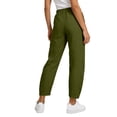 thumbnail image 6 of FengLS Womens Casual Pants Elastic High Waist Pants with Pockets Comfortable Lounge Trousers Solid Color Daily Sweatpants, 6 of 7