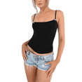 thumbnail image 5 of LYMAYTER Women Tank Tops Bow Square Neck Sleeveless Vest Summer Spaghetti Strap Tight Basic Crop Tank S-XL, 5 of 9