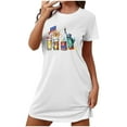 thumbnail image 2 of WJHWSX Womens Nightgown,Nightgowns for Women,Soft,Easy Care,Printed,White,2XL(US:12), 2 of 7