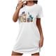 thumbnail image 2 of Camisón corto de talla grande para mujer, camisón de manga corta con estampado de pecho a la moda, camisón para mujer, 2 of 7