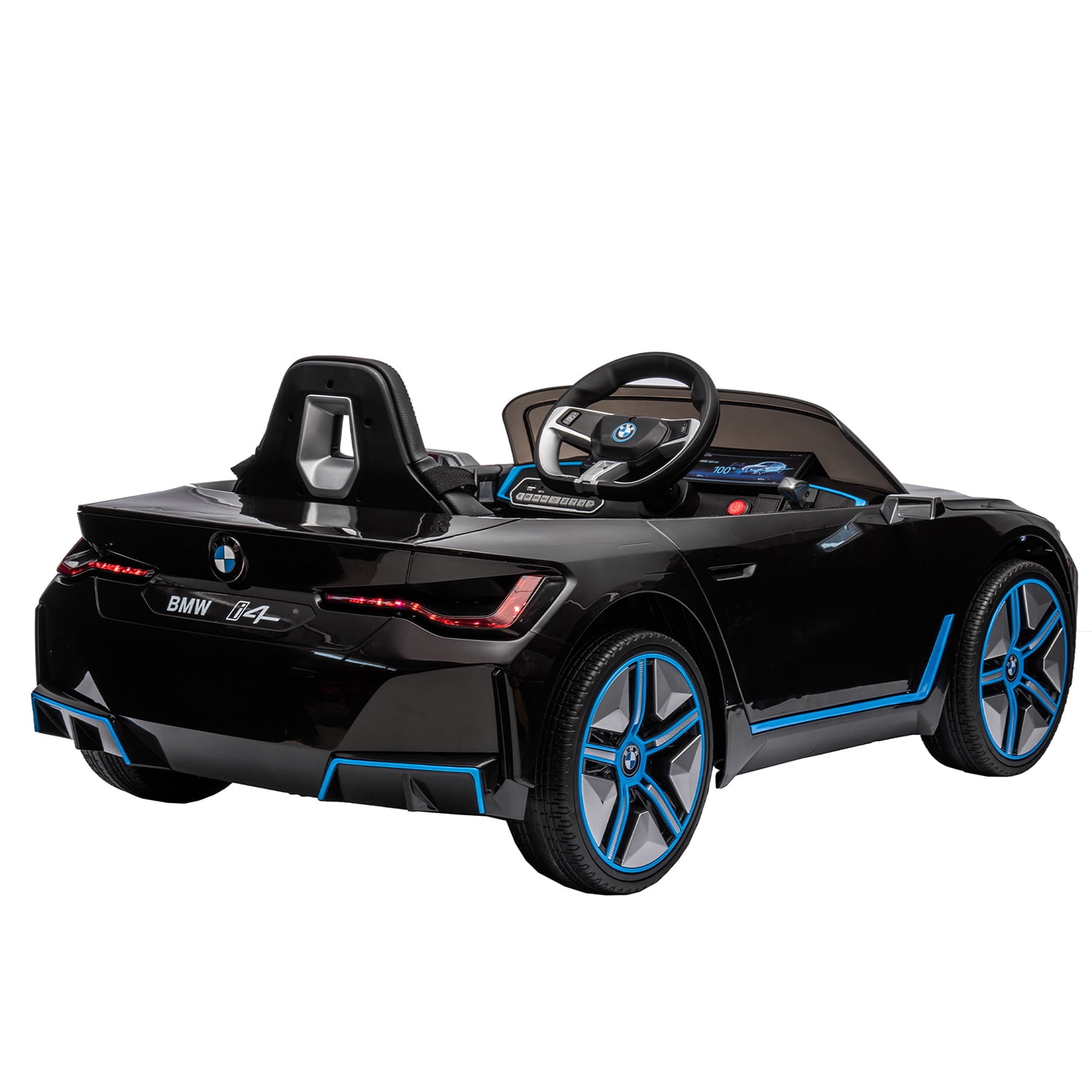 CIPACHO Licensed BMW I4, 12v Kids Ride On Car with 2.4G Parents Remote Control, Electric Car for Kids, 3 Speed Adjustable, USB, MP3, Bluetooth, Black
