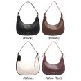 thumbnail image 4 of Women PU Leather Crescent Bag with Inner Pocket Shoulder Bag with Zipper Closure Underarm Bag Solid for Work Travel, 4 of 6