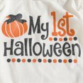 thumbnail image 5 of NOLDARES My First Halloween Baby Girl Outfit Pumpkin Embroidery Lapel Collar Long Sleeve Romper Baby Girl Halloween 3Pcs Outfit(White,12-18 Months), 5 of 9