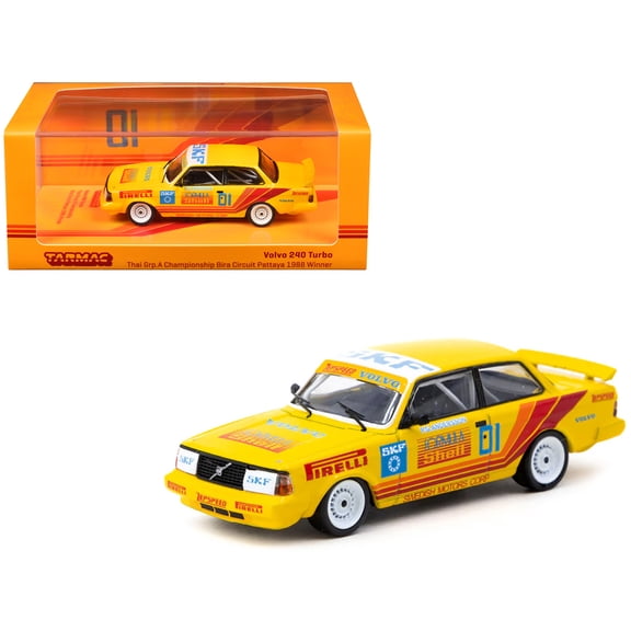 Volvo 240 Turbo #01 Winner "Thai Group A Championship Bira Circuit Pattaya" (1988) 1/64 Diecast Model Car by Tarmac Works