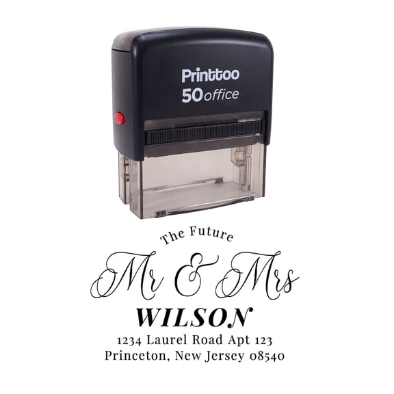 Printtoo Personalized Black Self Inking Address Stamp Custom Future Rubber Stamper -68 x 30 mm
