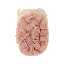 Unique Bargains 1 Pc Shower Gloves Exfoliating Glove for Bathroom 7.48"x5.51" Pink