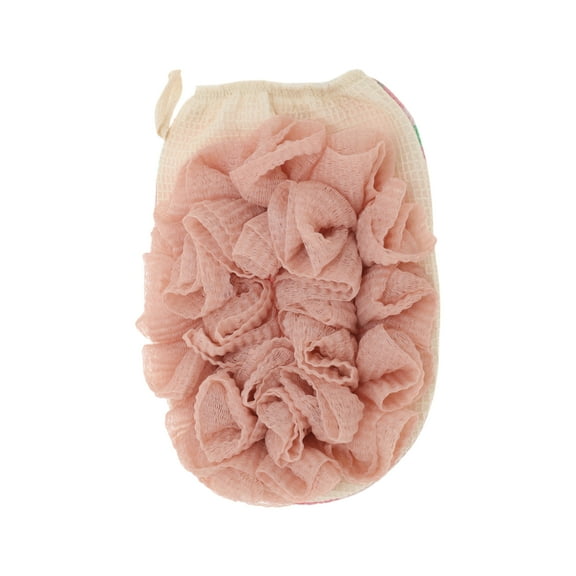 Unique Bargains 1 Pc Shower Gloves Exfoliating Glove for Bathroom 7.48"x5.51" Pink
