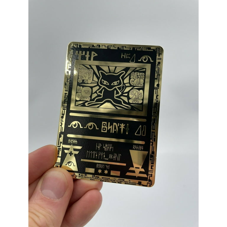 Pokemon Ancient Mew Promo Black Gold Metal Custom Card 2000 Movie Double -  Walmart.Com