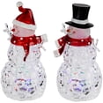 thumbnail image 6 of Northlight Lighted Acrylic Snowmen Christmas Decorations - 9" - LED Multicolor Lights - Set of 2, 6 of 7