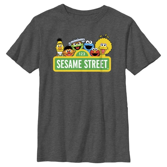 Boy's Sesame Street Sign Classic Group Portrait Graphic T-Shirt