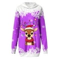 thumbnail image 4 of Christmas Skirts for Women Christmas Party Dresses Women's Christmas Lighted Deer Christmas Print Hoodie Dress, 4 of 4