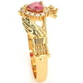 thumbnail image 3 of Claddagh Pink Tourmaline Diamond Ring In Solid 14k Yellow Gold, 3 of 6