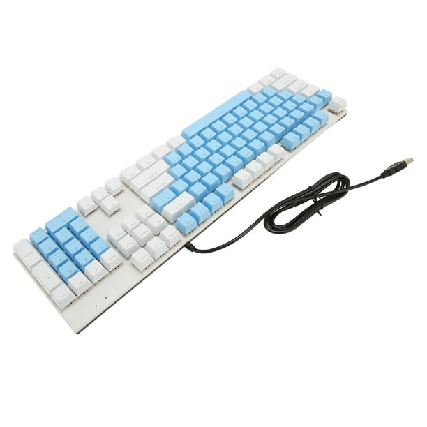 Teclado Mecánico Gaming Con Interruptores Azules - Retroiluminación Rosa/blanco, 104 Teclas US, Cableado Y Hot-swap