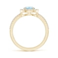 thumbnail image 2 of ANGARA Natural Pear Aquamarine and Diamond Halo Split Shank Ring in 14K Yellow Gold for Women (Size-8x6mm) | March Birthstone, Birthday, Anniversary, Jewelry Gift for Women | Natural Aquamarine Ring, 2 of 9