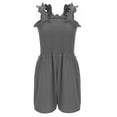 thumbnail image 6 of gakvbuo Summer Tank Dress For Women Mini Dress Sundress Women’s Solid Color Sleeveless Backless Pocket Strapless Waist Cinching Wide-Leg Short Jumpsuits Pants, 6 of 8