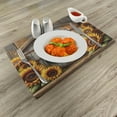 thumbnail image 2 of Ambesonne Rustic Place Mats Set of 4, Sunset Rooster Sunflowers, Standard Size, Earth Yellow and Caramel, 2 of 5