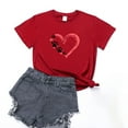 thumbnail image 3 of WEAIXIMIUNG T-Shirt Imprimé Mignon pour Femmes, Col Rond, Manches Courtes, Saint-Valentin, 3 of 3
