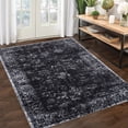 thumbnail image 2 of Hasoo 4' x 6' Area Rug for Living Room Boho Vintage Rug Non Slip Throw Rugs Floral Indoor Carpet, Black, 2 of 6